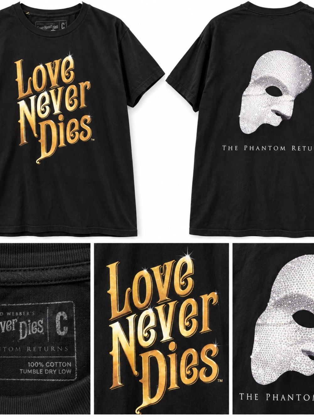 Love Never Dies Phantom Returns XL 2017 Tour T Shirt Andrew Lloyd Webber